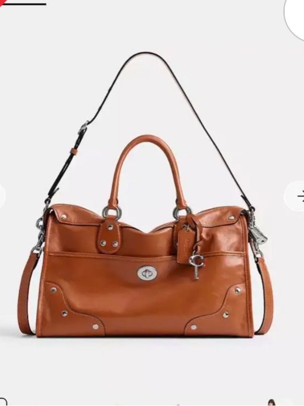 Coach Rider Satchel Bag in Cognac Brown